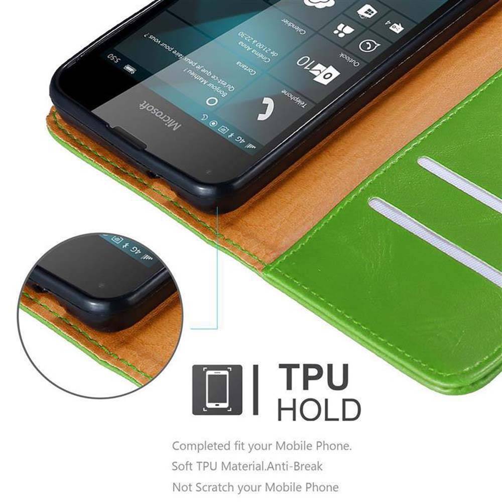 Cadorabo Hülle für Nokia Lumia 550 Schutzhülle in Grün Handyhülle Book Tasche Case Etui Luxury