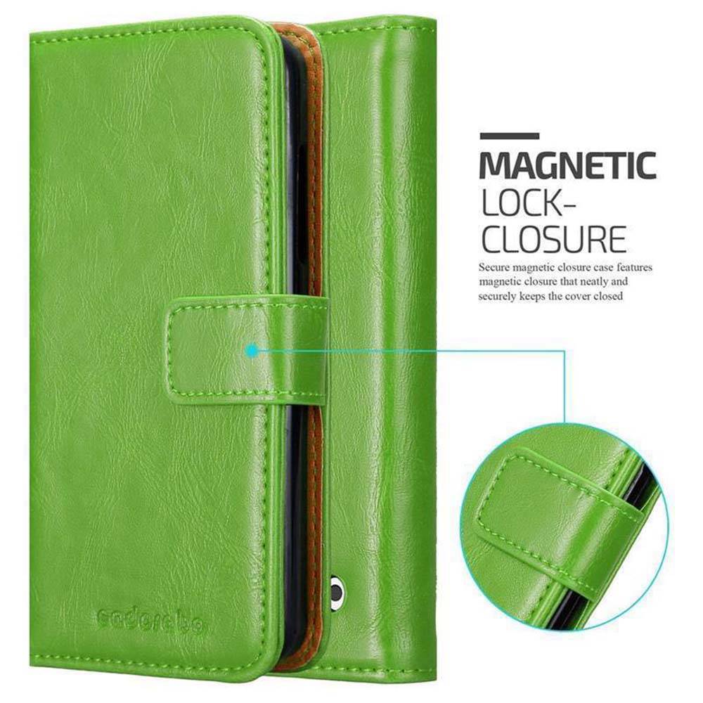 Cadorabo Hülle für Nokia Lumia 550 Schutzhülle in Grün Handyhülle Book Tasche Case Etui Luxury