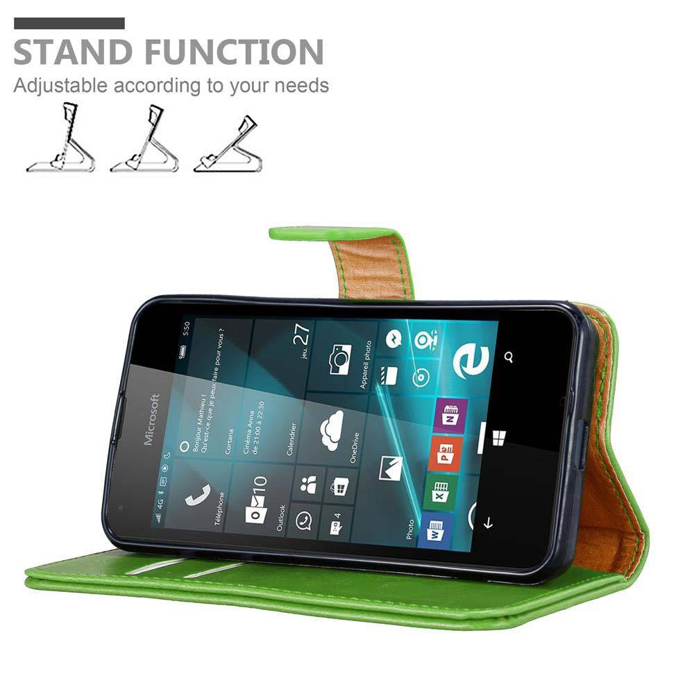 Cadorabo Hülle für Nokia Lumia 550 Schutzhülle in Grün Handyhülle Book Tasche Case Etui Luxury