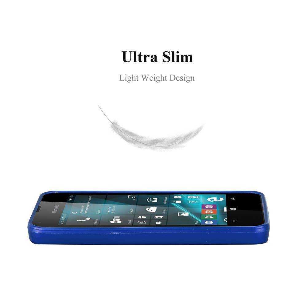 Cadorabo Schutzhülle für Nokia Lumia 550 Hülle in Blau Handyhülle TPU Silikon Etui Cover Case
