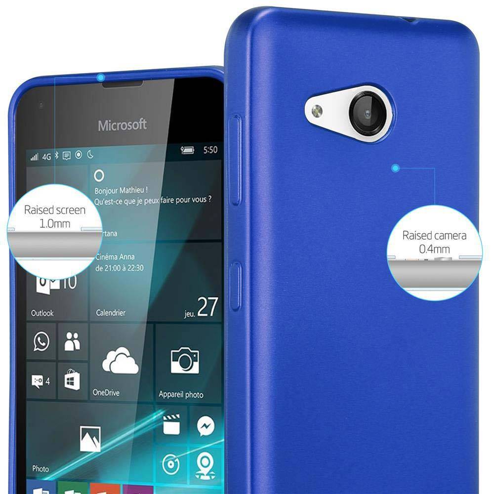Cadorabo Schutzhülle für Nokia Lumia 550 Hülle in Blau Handyhülle TPU Silikon Etui Cover Case