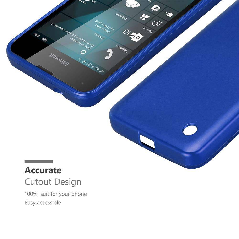 Cadorabo Schutzhülle für Nokia Lumia 550 Hülle in Blau Handyhülle TPU Silikon Etui Cover Case