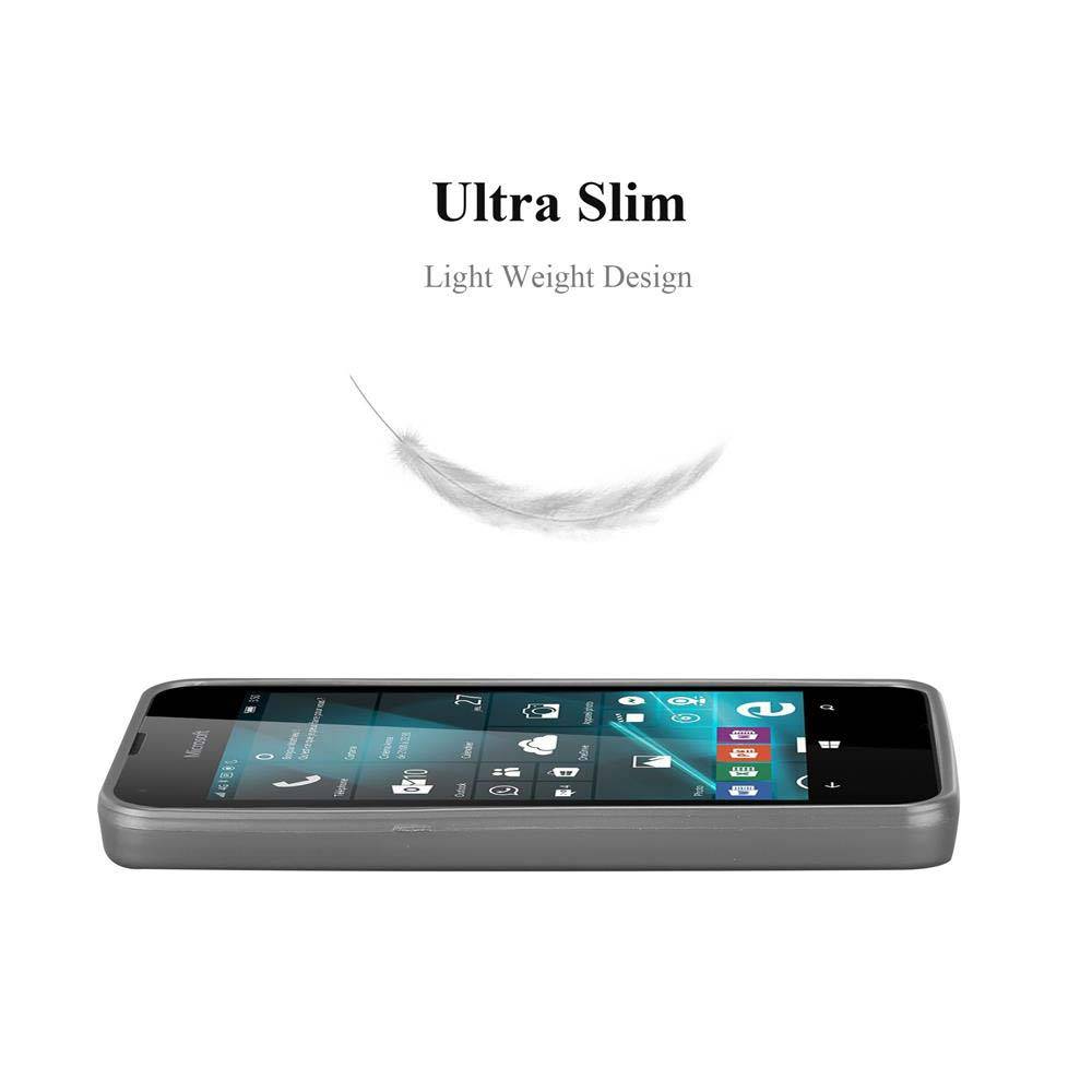 Cadorabo Schutzhülle für Nokia Lumia 550 Hülle in Grau Handyhülle TPU Silikon Etui Cover Case