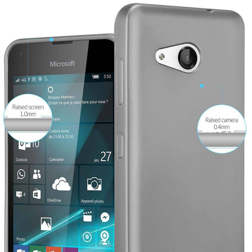 Cadorabo Schutzhülle für Nokia Lumia 550 Hülle in Grau Handyhülle TPU Silikon Etui Cover Case