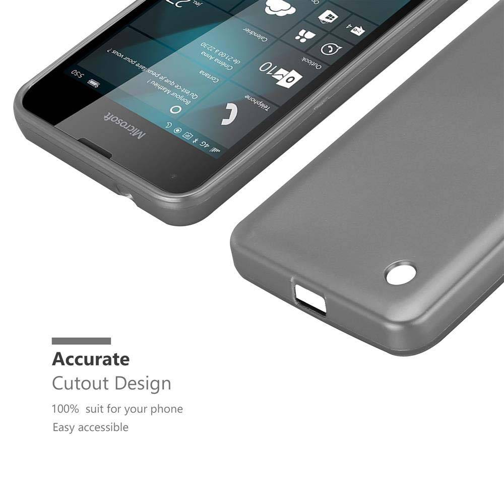 Cadorabo Schutzhülle für Nokia Lumia 550 Hülle in Grau Handyhülle TPU Silikon Etui Cover Case