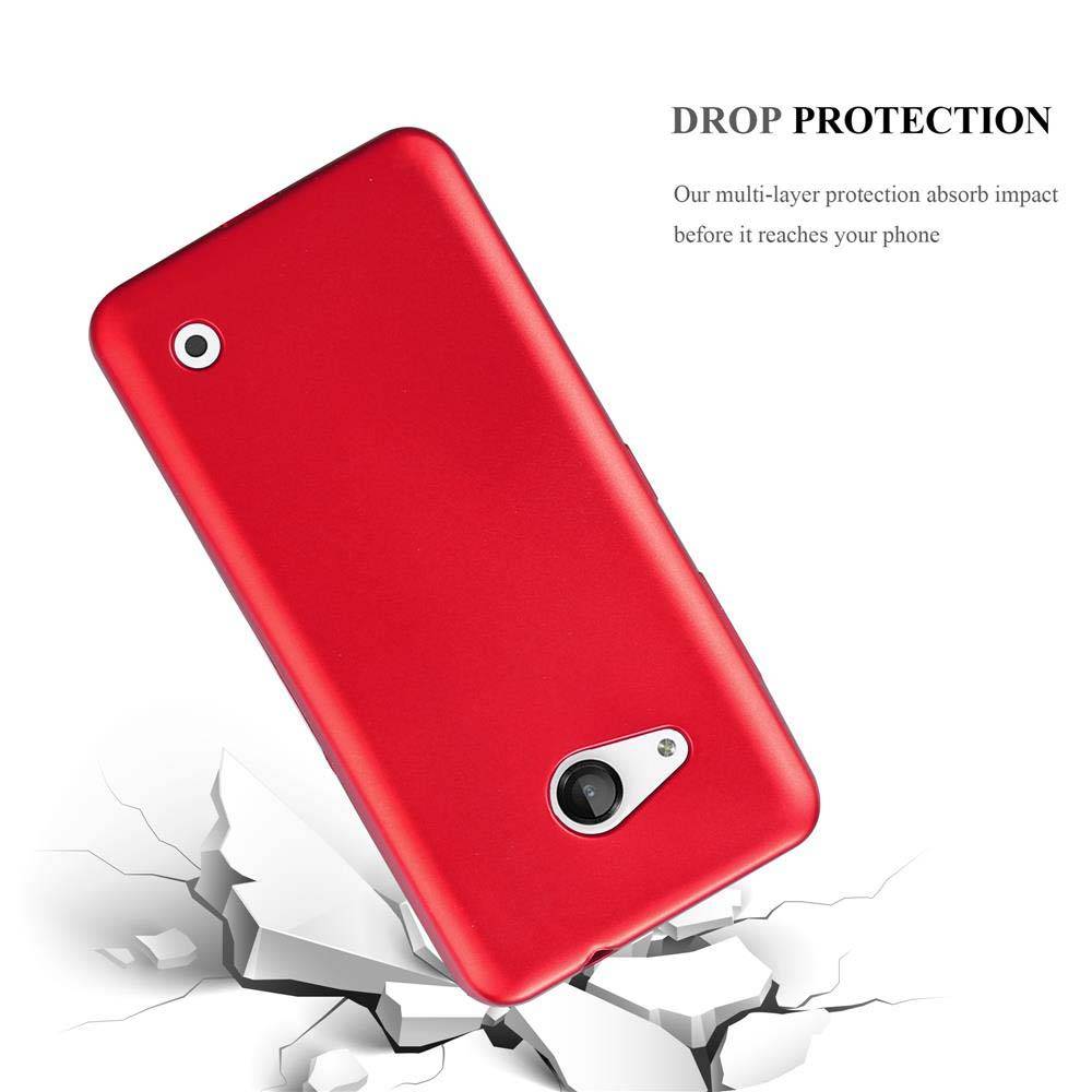 Cadorabo Schutzhülle für Nokia Lumia 550 Hülle in Rot Handyhülle TPU Silikon Etui Cover Case
