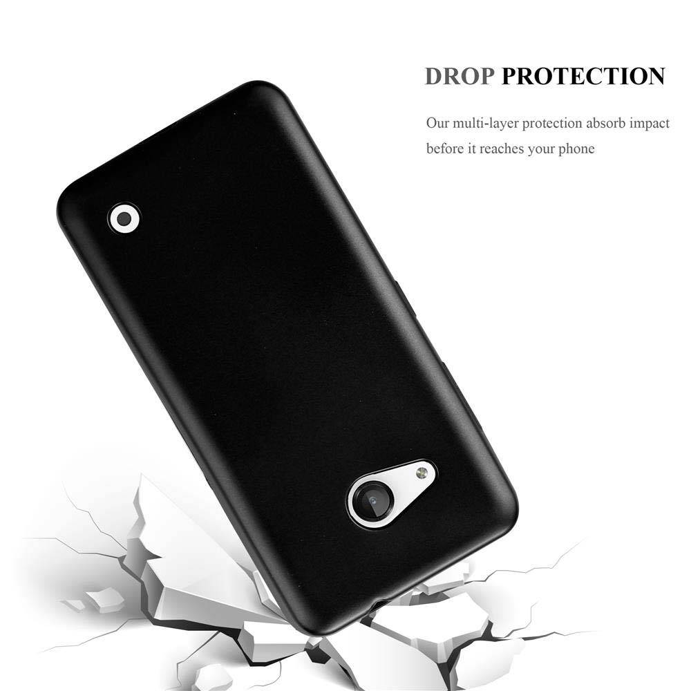 Cadorabo Schutzhülle für Nokia Lumia 550 Hülle in Schwarz Handyhülle TPU Silikon Etui Cover Case