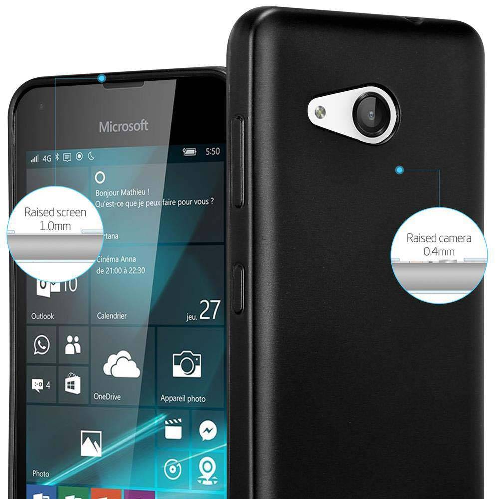 Cadorabo Schutzhülle für Nokia Lumia 550 Hülle in Schwarz Handyhülle TPU Silikon Etui Cover Case