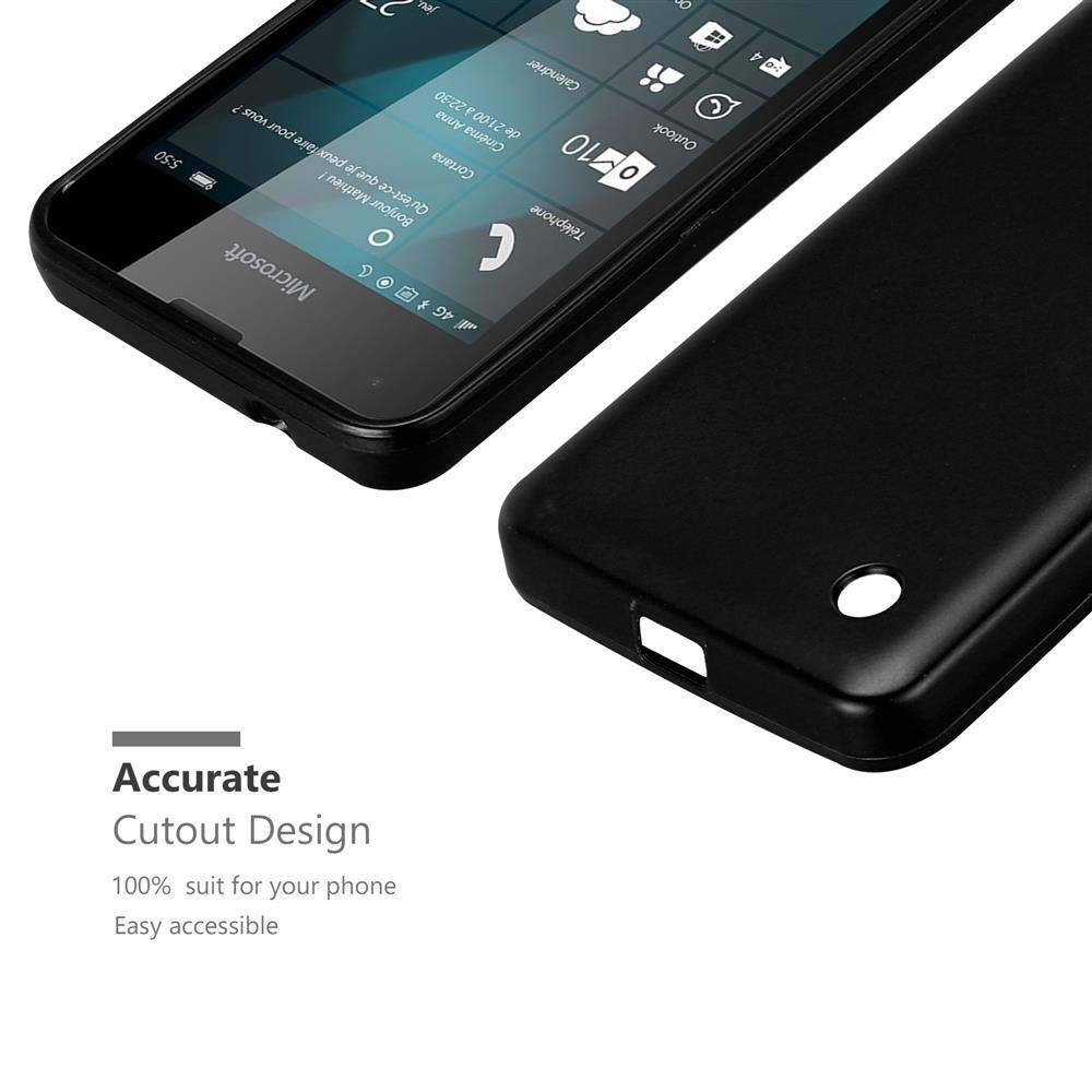 Cadorabo Schutzhülle für Nokia Lumia 550 Hülle in Schwarz Handyhülle TPU Silikon Etui Cover Case