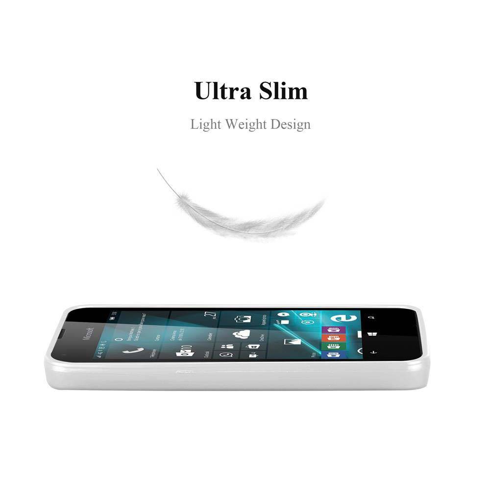 Cadorabo Schutzhülle für Nokia Lumia 550 Hülle in Silber Handyhülle TPU Silikon Etui Cover Case