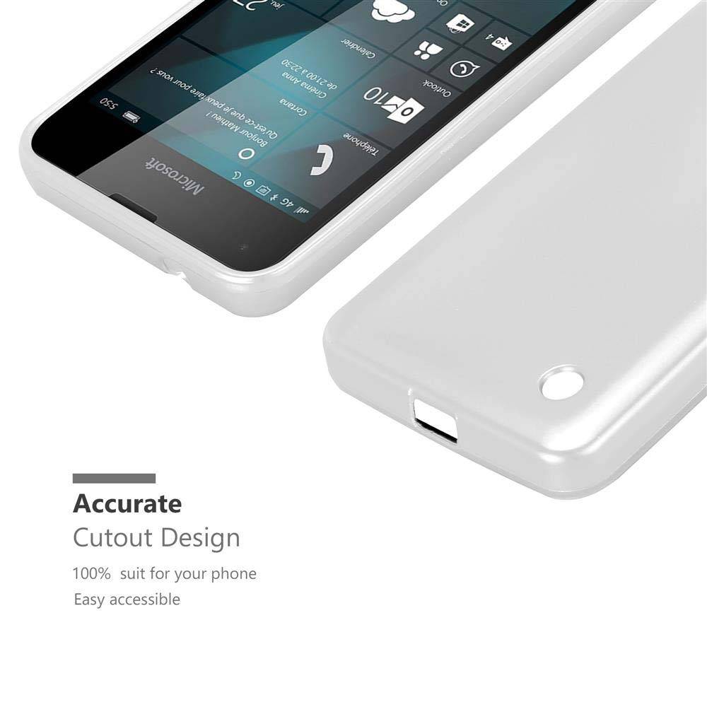 Cadorabo Schutzhülle für Nokia Lumia 550 Hülle in Silber Handyhülle TPU Silikon Etui Cover Case