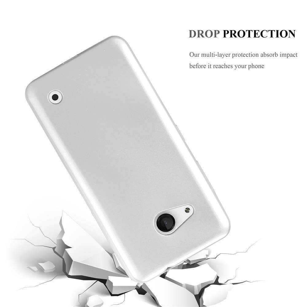 Cadorabo Schutzhülle für Nokia Lumia 550 Hülle in Silber Handyhülle TPU Silikon Etui Cover Case