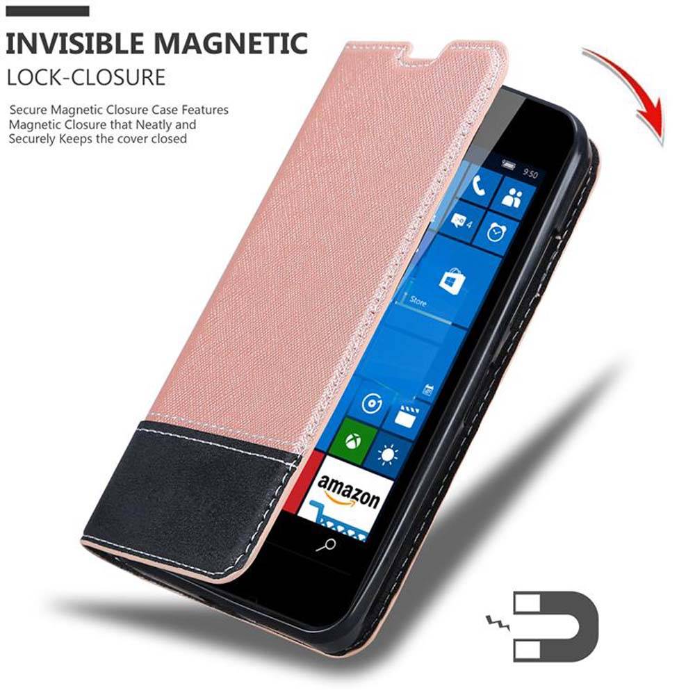 Cadorabo Hülle für Nokia Lumia 550 Schutzhülle in Rosa SHandyhülle Book Case Etui Kunstleder