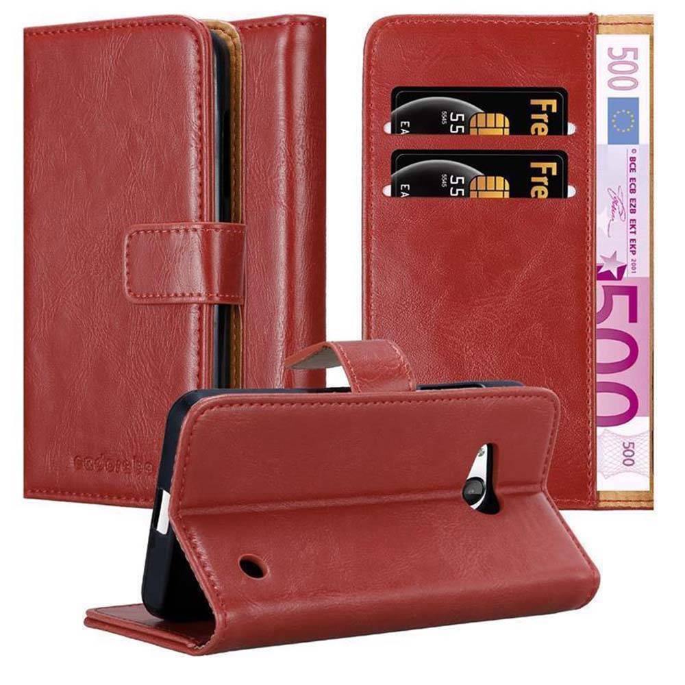 Cadorabo Hülle für Nokia Lumia 550 Schutzhülle in Rot Handyhülle Book Tasche Case Etui Luxury
