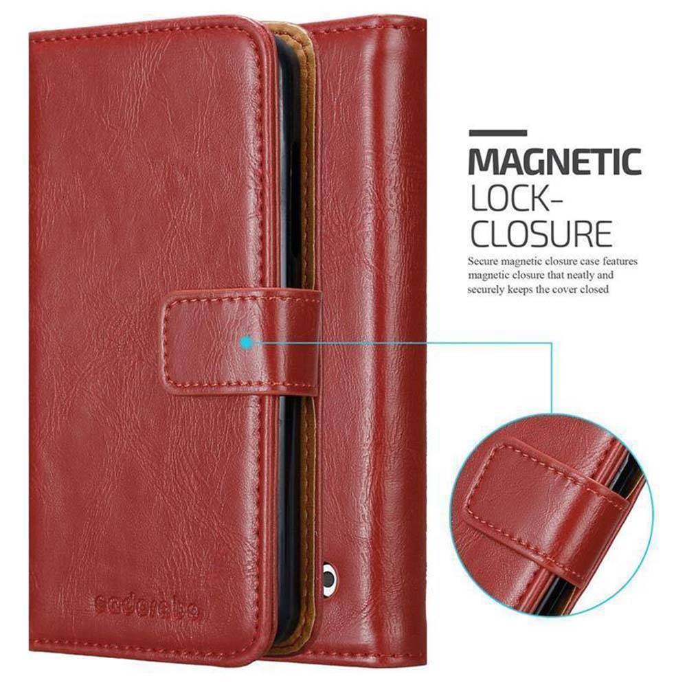 Cadorabo Hülle für Nokia Lumia 550 Schutzhülle in Rot Handyhülle Book Tasche Case Etui Luxury