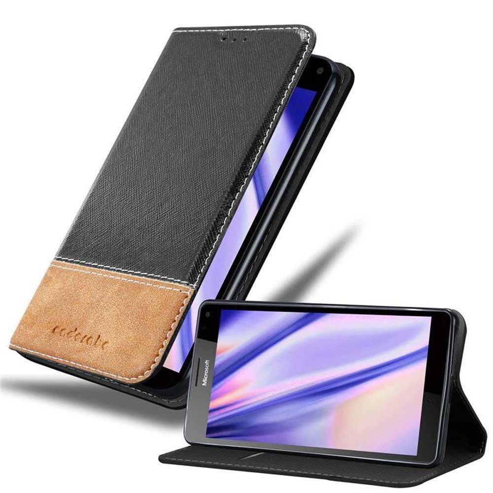 Cadorabo Hülle für Nokia Lumia 950 XL Schutzhülle in Schwarz SHandyhülle Book Case Etui Kunstleder
