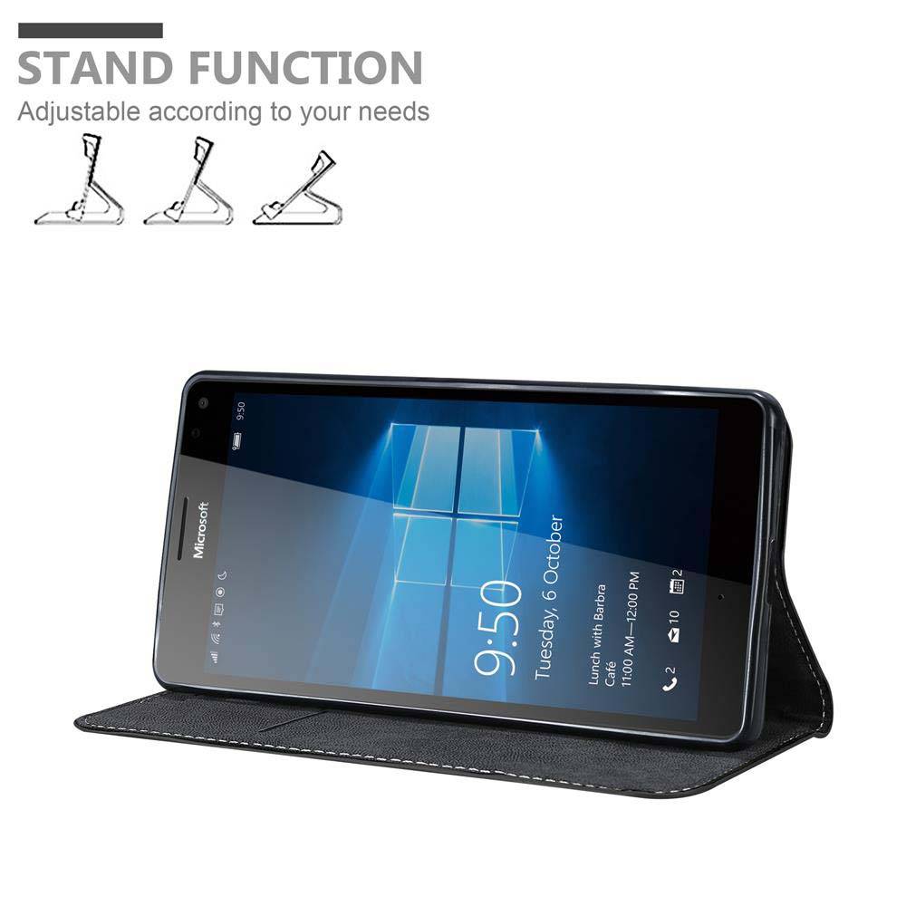 Cadorabo Hülle für Nokia Lumia 950 XL Schutzhülle in Schwarz SHandyhülle Book Case Etui Kunstleder