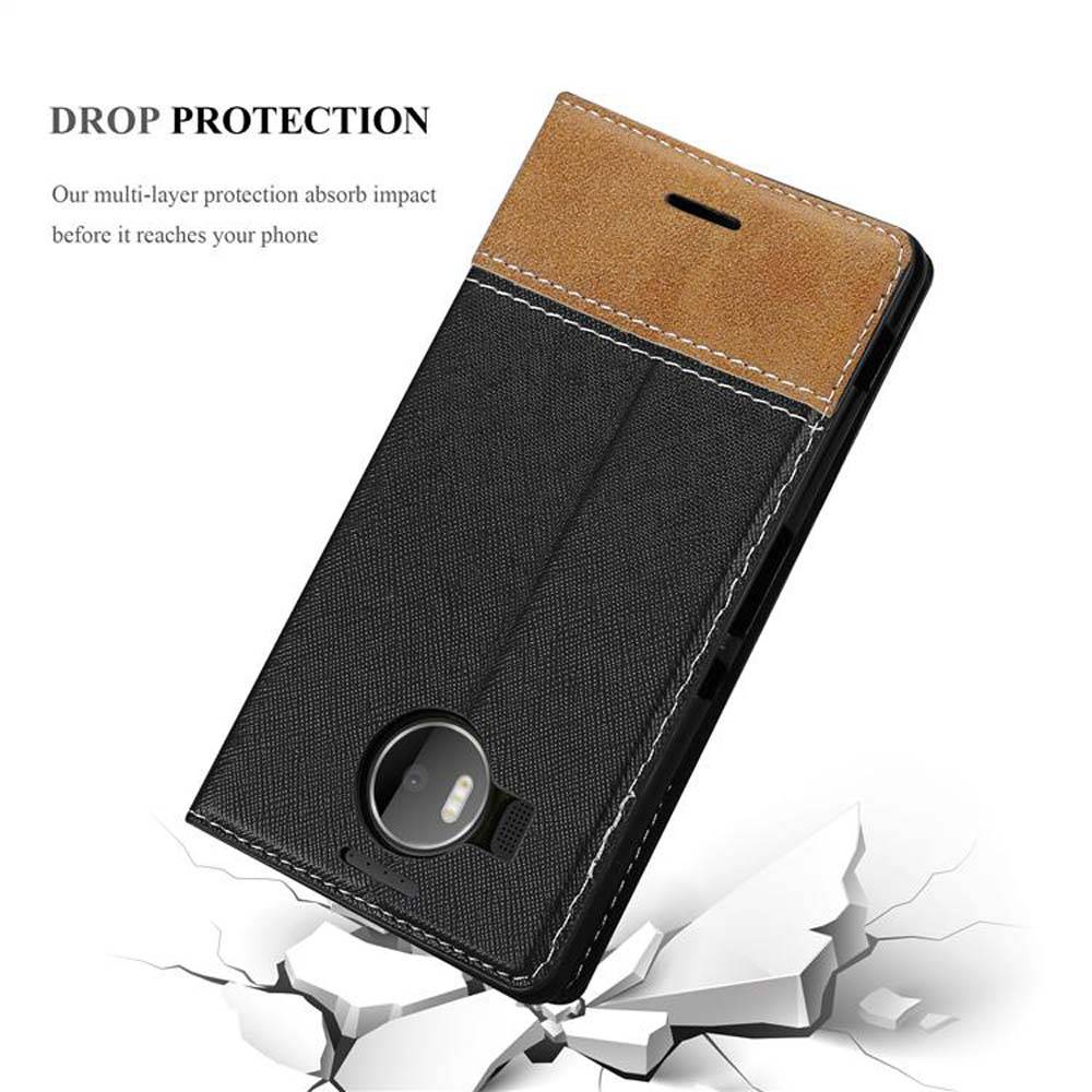 Cadorabo Hülle für Nokia Lumia 950 XL Schutzhülle in Schwarz SHandyhülle Book Case Etui Kunstleder