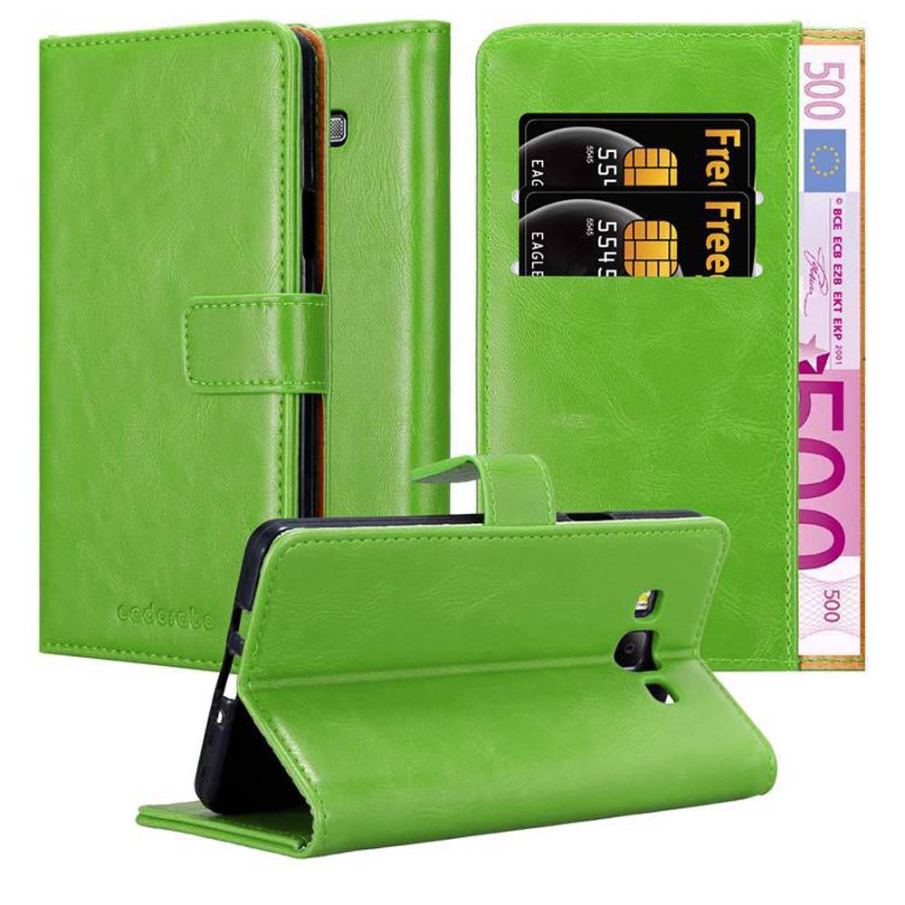 Cadorabo Hülle für Samsung Galaxy A7 2015 Schutzhülle in Grün Handyhülle Book Tasche Case Etui Luxury