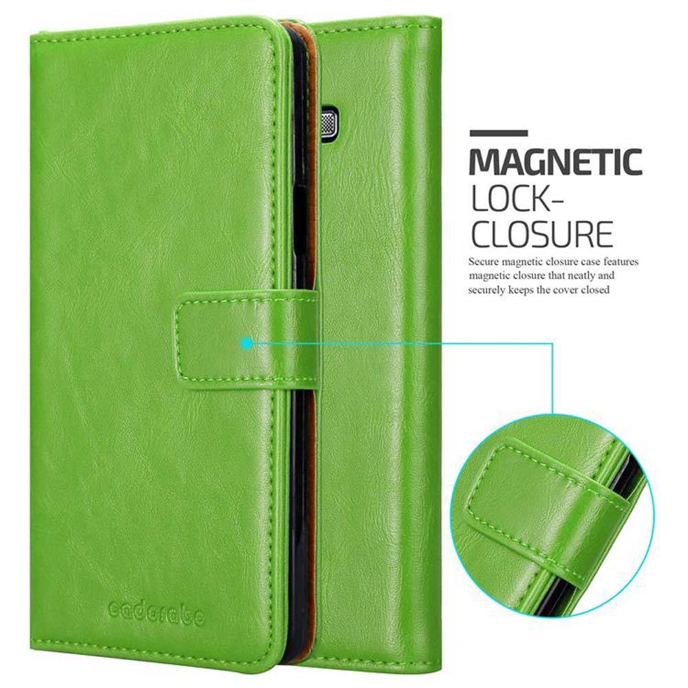 Cadorabo Hülle für Samsung Galaxy A7 2015 Schutzhülle in Grün Handyhülle Book Tasche Case Etui Luxury
