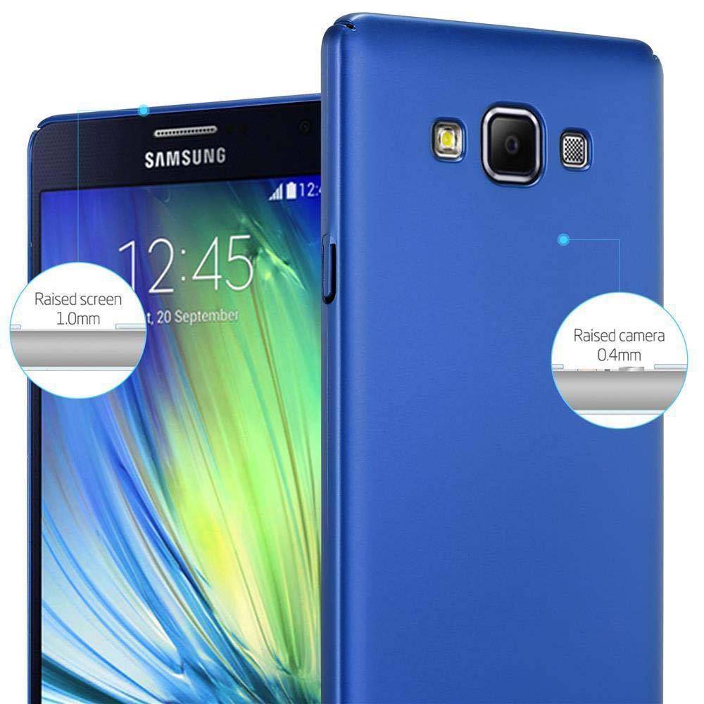 Cadorabo Hülle für Samsung Galaxy A7 2015 Schutzhülle in Blau Hard Case Handy Hülle Etui