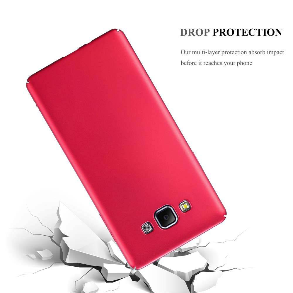 Cadorabo Hülle für Samsung Galaxy A7 2015 Schutzhülle in Rot Hard Case Handy Hülle Etui