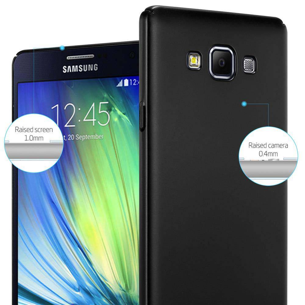 Cadorabo Hülle für Samsung Galaxy A7 2015 Schutzhülle in Schwarz Hard Case Handy Hülle Etui
