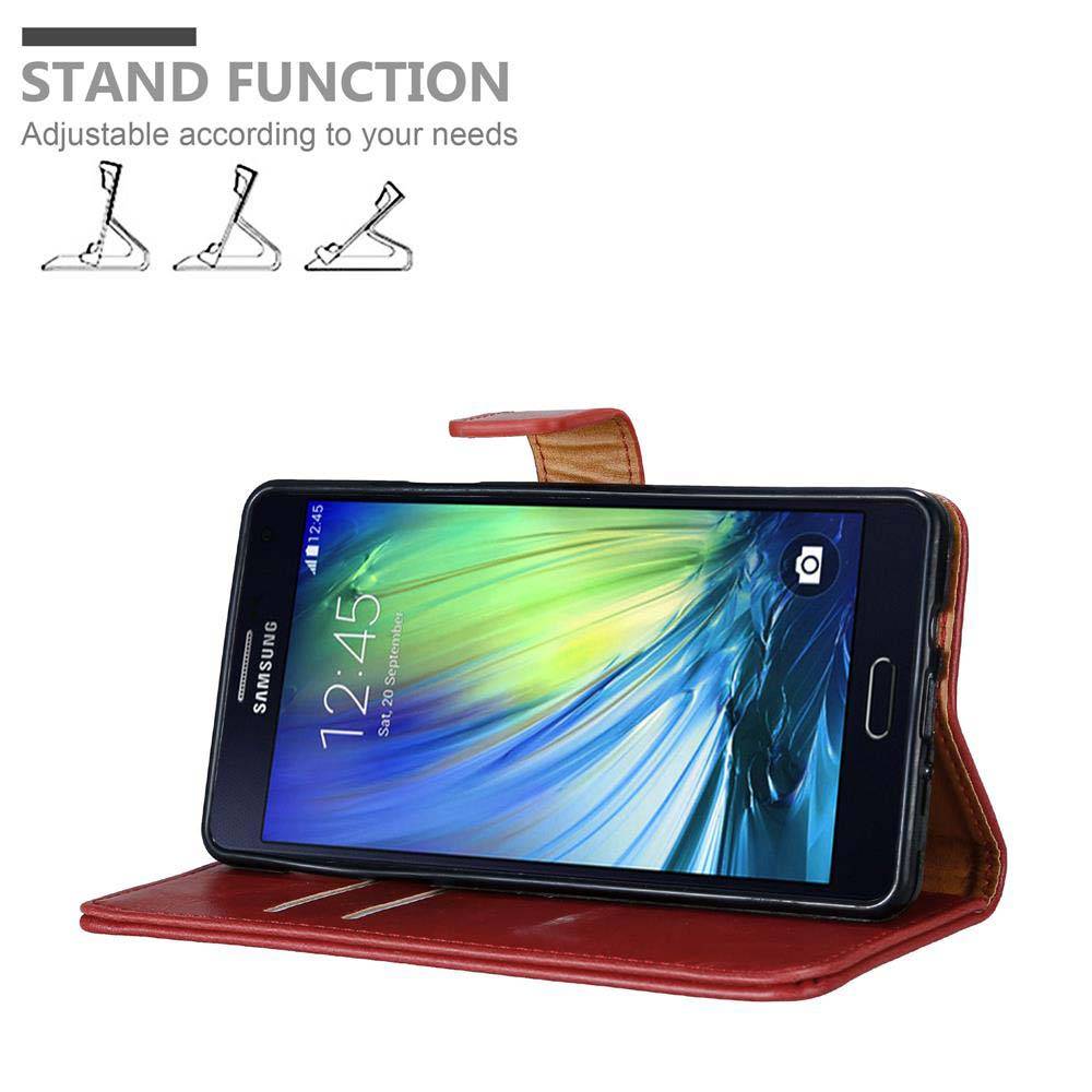 Cadorabo Hülle für Samsung Galaxy A7 2015 Schutzhülle in Rot Handyhülle Book Tasche Case Etui Luxury