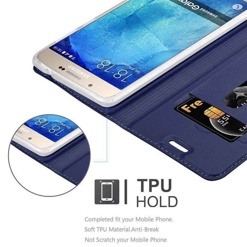Cadorabo Handyhülle für Samsung Galaxy A8 2015 Schutz Hülle in Blau Cover Etui Book Case Booklet