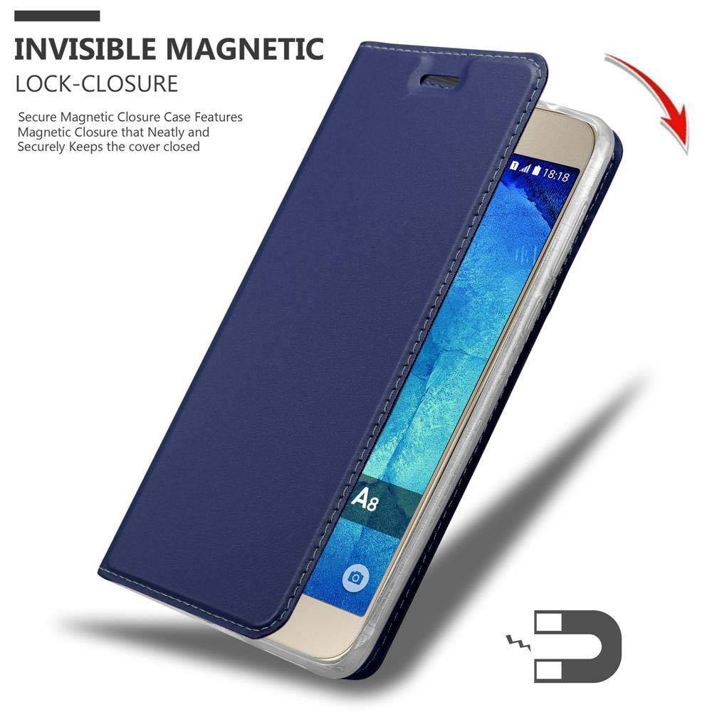 Cadorabo Handyhülle für Samsung Galaxy A8 2015 Schutz Hülle in Blau Cover Etui Book Case Booklet