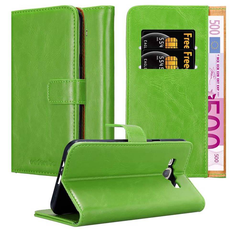 Cadorabo Hülle für Samsung Galaxy A8 2015 Schutzhülle in Grün Handyhülle Book Tasche Case Etui Luxury