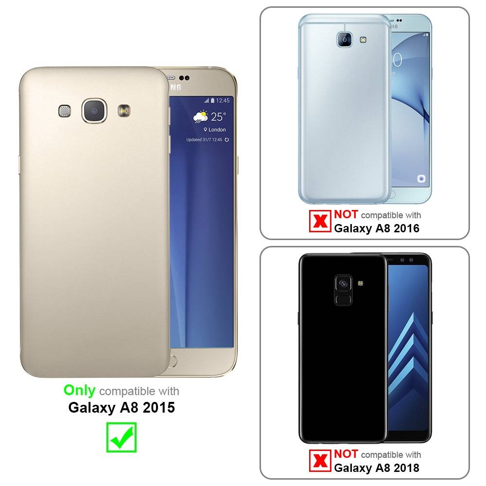 Cadorabo Hülle für Samsung Galaxy A8 2015 Schutzhülle in Blau Hard Case Handy Hülle Etui