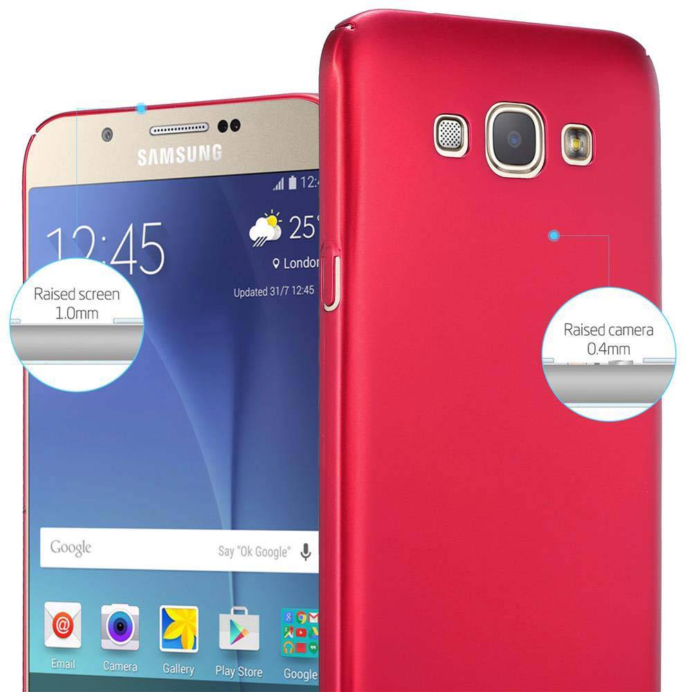 Cadorabo Hülle für Samsung Galaxy A8 2015 Schutzhülle in Rot Hard Case Handy Hülle Etui