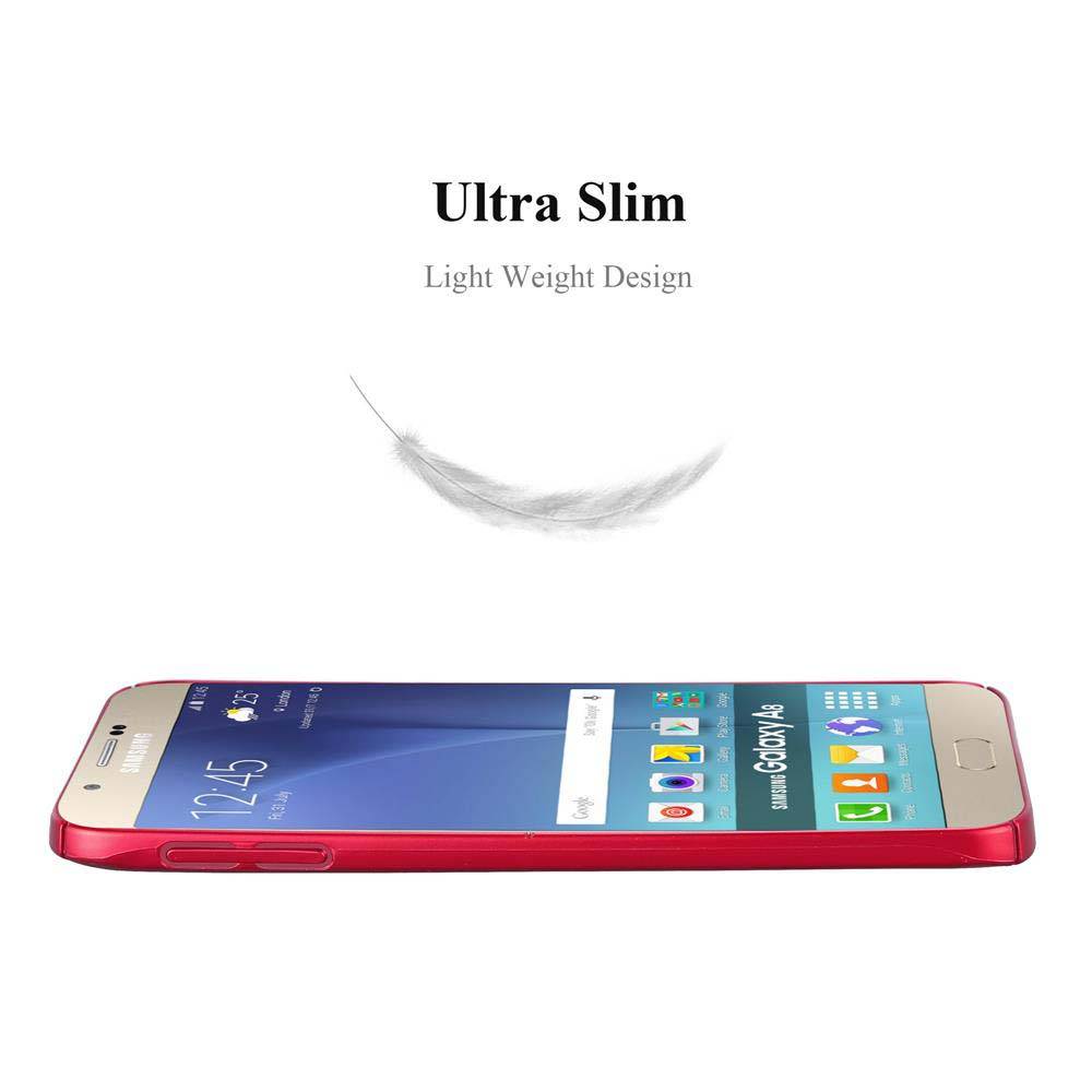 Cadorabo Hülle für Samsung Galaxy A8 2015 Schutzhülle in Rot Hard Case Handy Hülle Etui