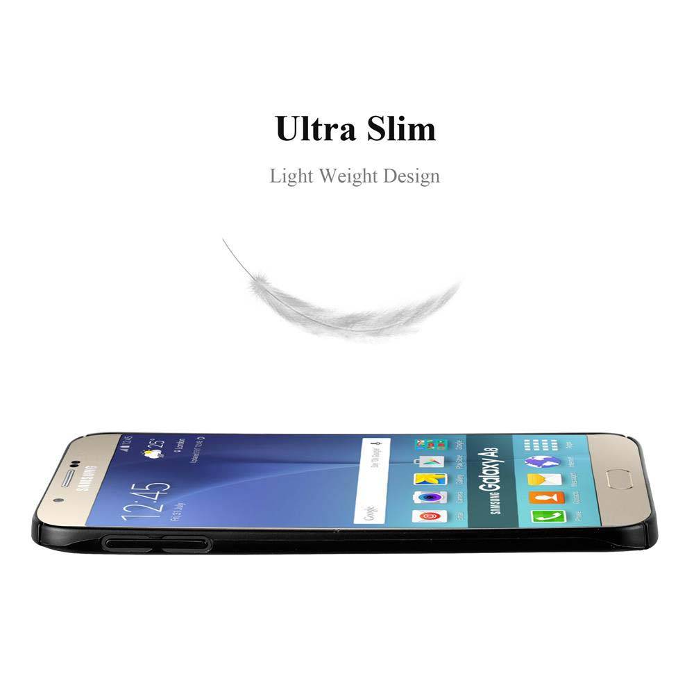 Cadorabo Hülle für Samsung Galaxy A8 2015 Schutzhülle in Schwarz Hard Case Handy Hülle Etui