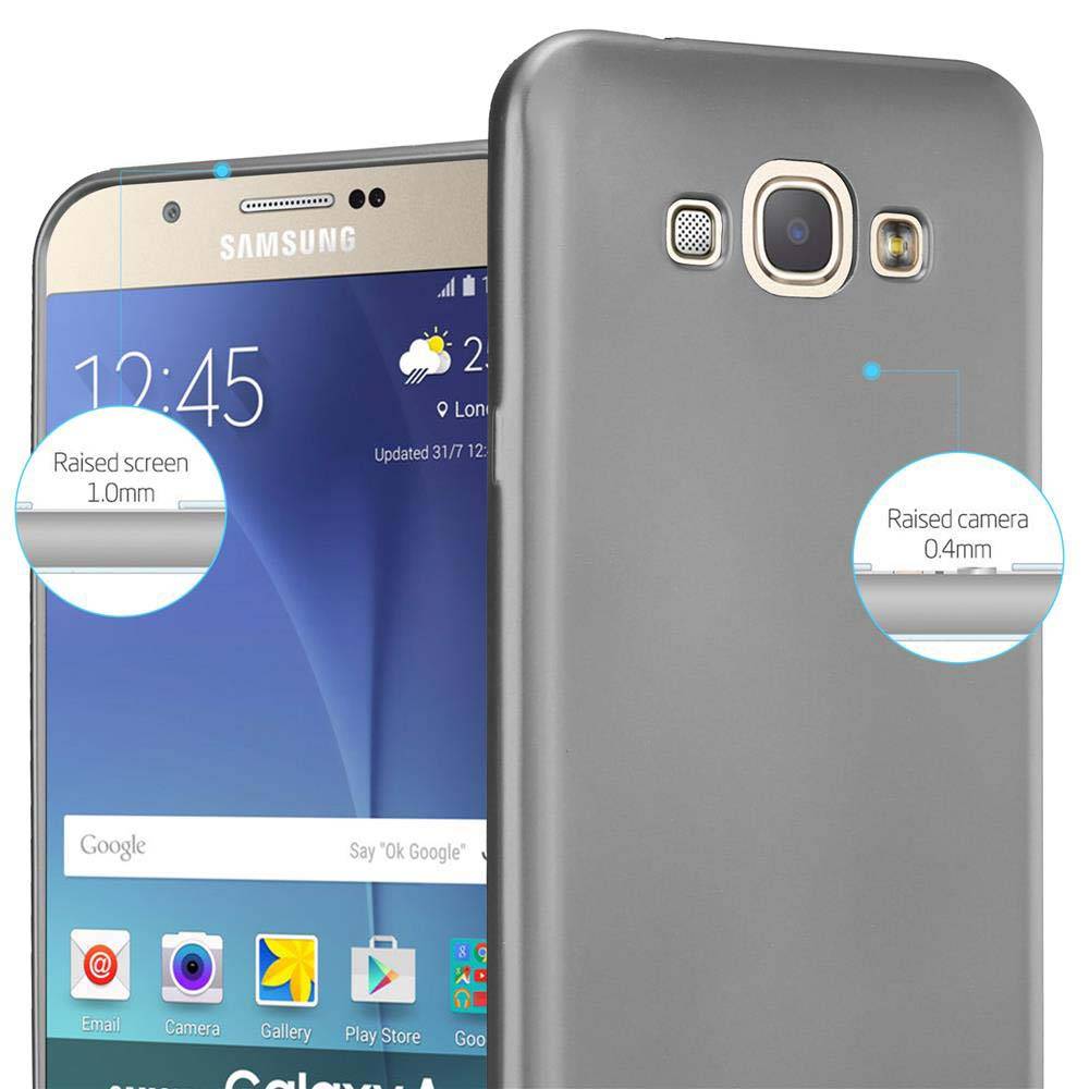 Cadorabo Schutzhülle für Samsung Galaxy A8 2015 Hülle in Grau Handyhülle TPU Silikon Etui Cover Case