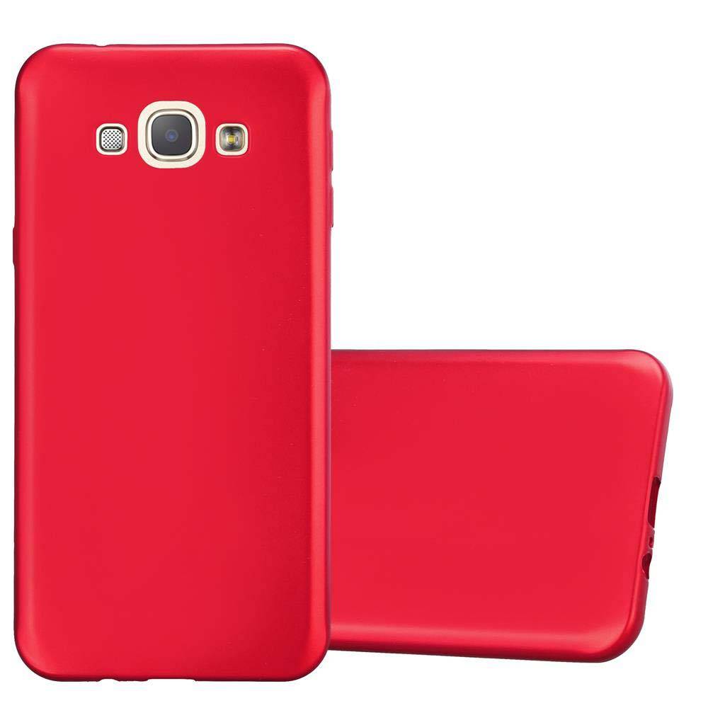 Cadorabo Schutzhülle für Samsung Galaxy A8 2015 Hülle in Rot Handyhülle TPU Silikon Etui Cover Case