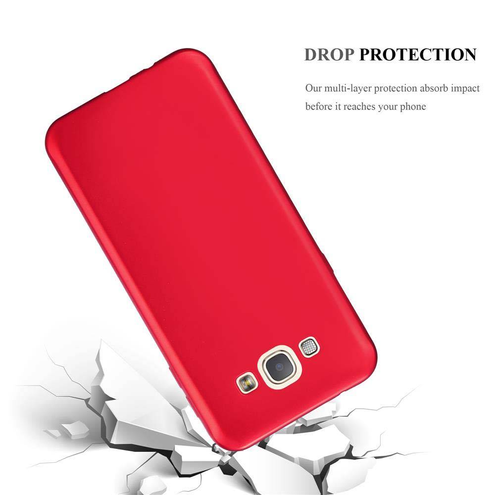 Cadorabo Schutzhülle für Samsung Galaxy A8 2015 Hülle in Rot Handyhülle TPU Silikon Etui Cover Case