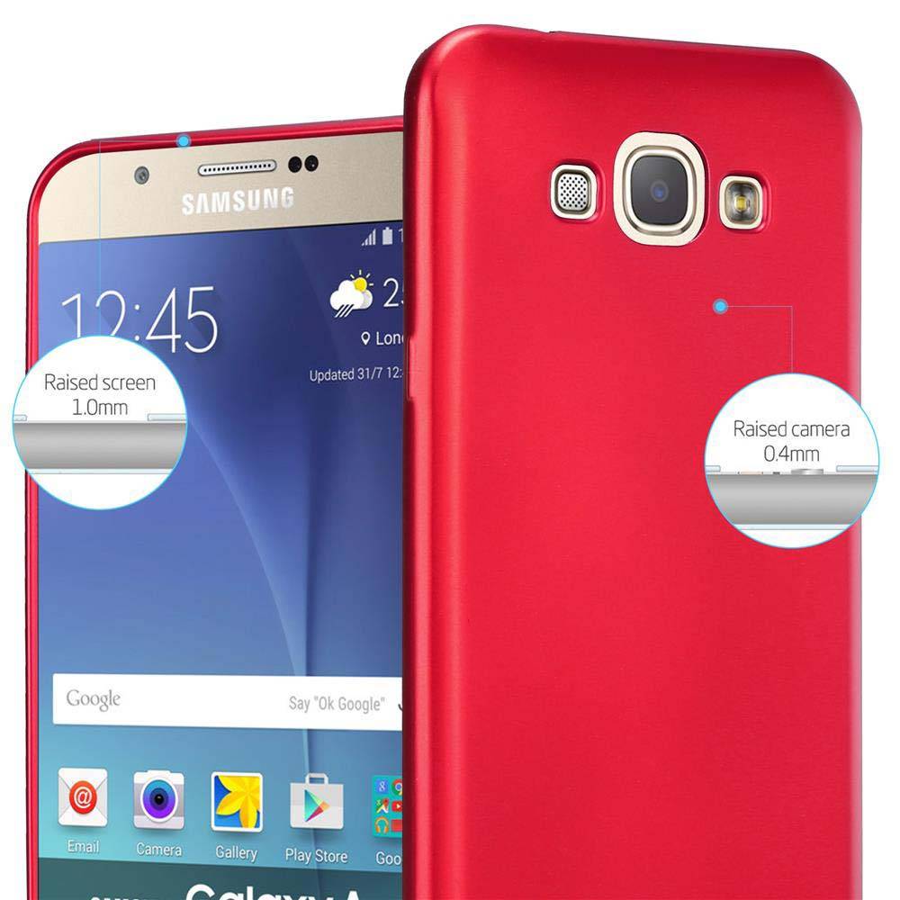 Cadorabo Schutzhülle für Samsung Galaxy A8 2015 Hülle in Rot Handyhülle TPU Silikon Etui Cover Case