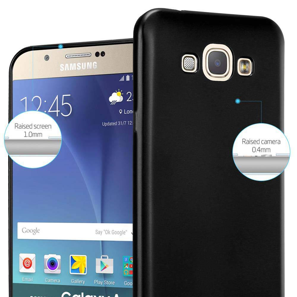 Cadorabo Schutzhülle für Samsung Galaxy A8 2015 Hülle in Schwarz Handyhülle TPU Silikon Etui Cover Case