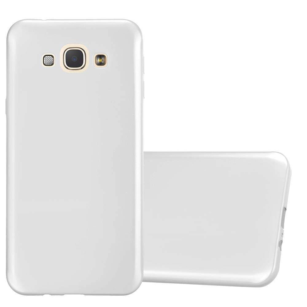 Cadorabo Schutzhülle für Samsung Galaxy A8 2015 Hülle in Silber Handyhülle TPU Silikon Etui Cover Case