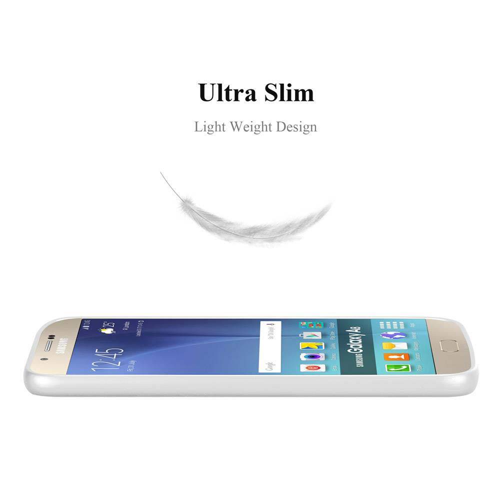 Cadorabo Schutzhülle für Samsung Galaxy A8 2015 Hülle in Silber Handyhülle TPU Silikon Etui Cover Case