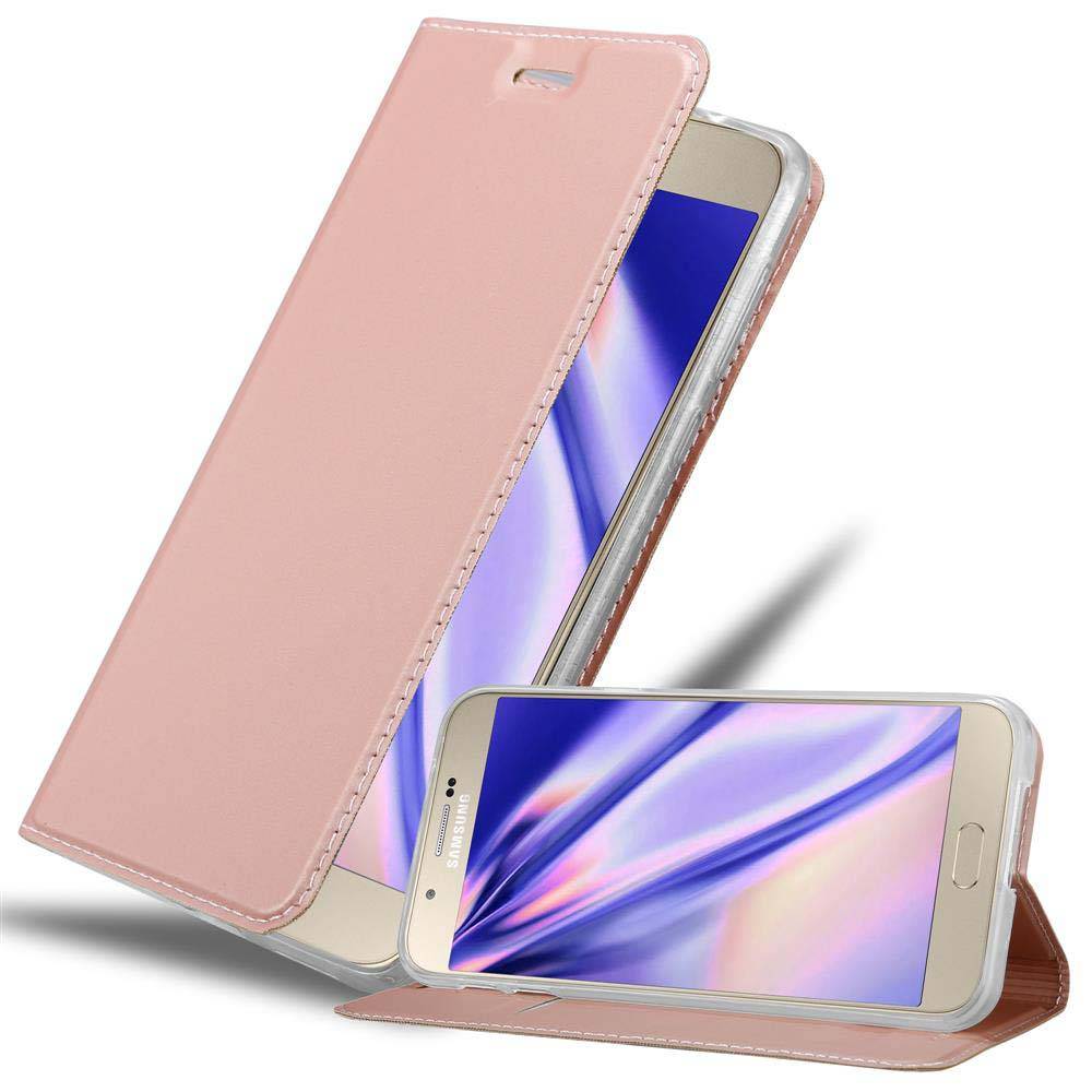 Cadorabo Handyhülle für Samsung Galaxy A8 2015 Schutz Hülle in Rosa Cover Etui Book Case Booklet