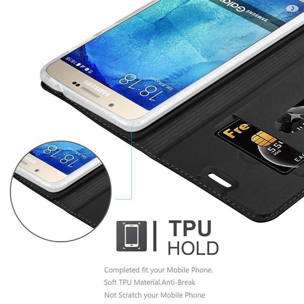 Cadorabo Handyhülle für Samsung Galaxy A8 2015 Schutz Hülle in Schwarz Cover Etui Book Case Booklet