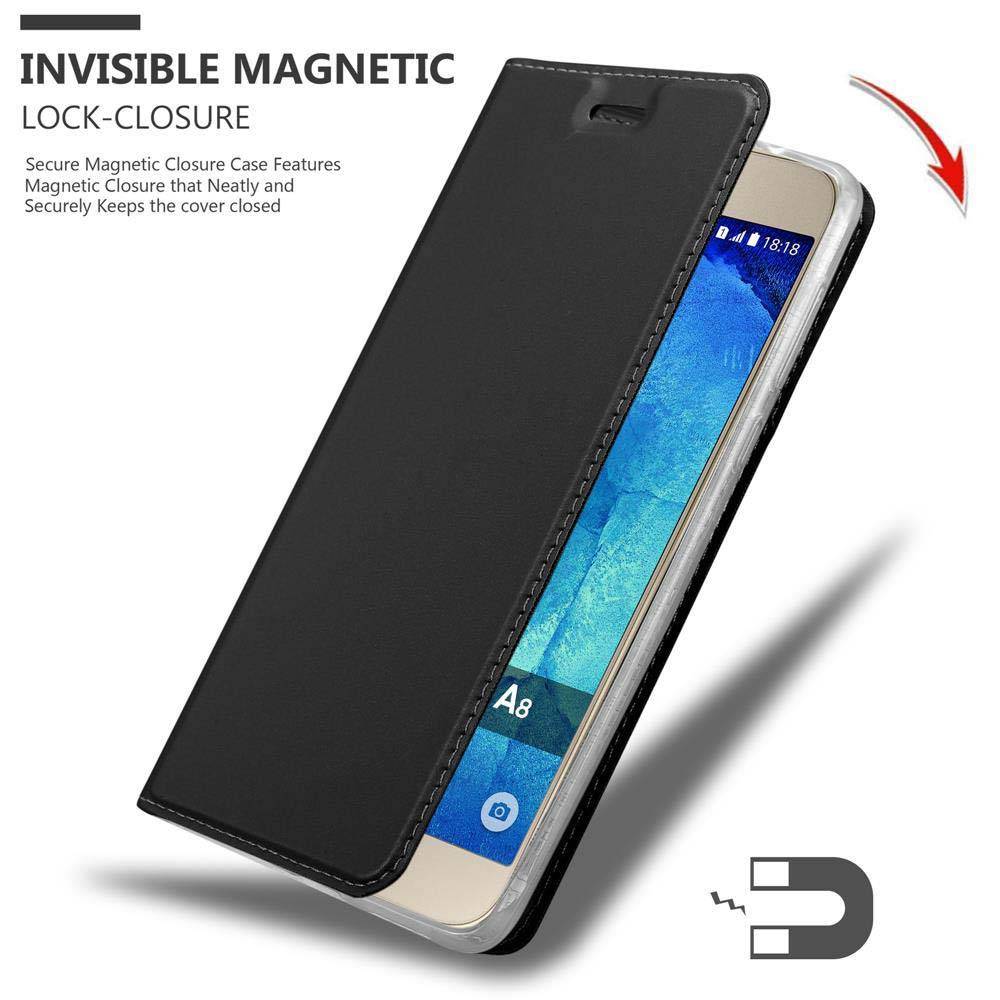 Cadorabo Handyhülle für Samsung Galaxy A8 2015 Schutz Hülle in Schwarz Cover Etui Book Case Booklet