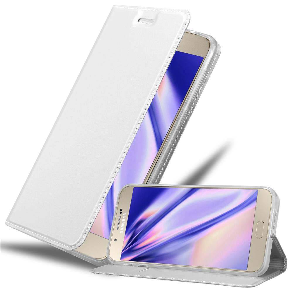 Cadorabo Handyhülle für Samsung Galaxy A8 2015 Schutz Hülle in Silber Cover Etui Book Case Booklet
