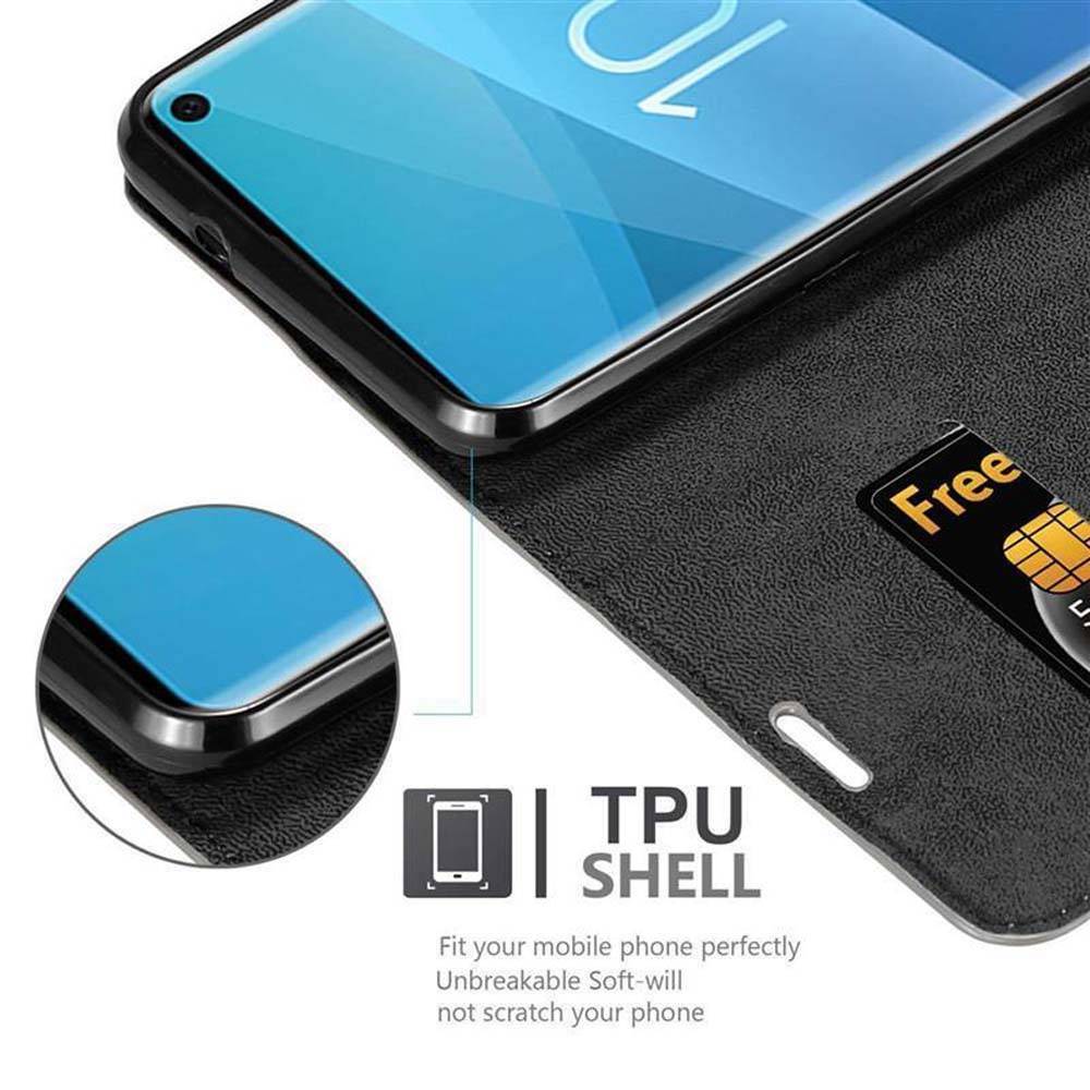 Cadorabo Hülle für Samsung Galaxy S10 4G Schutz Hülle in Braun Handyhülle Etui Case Cover Magnetverschluss