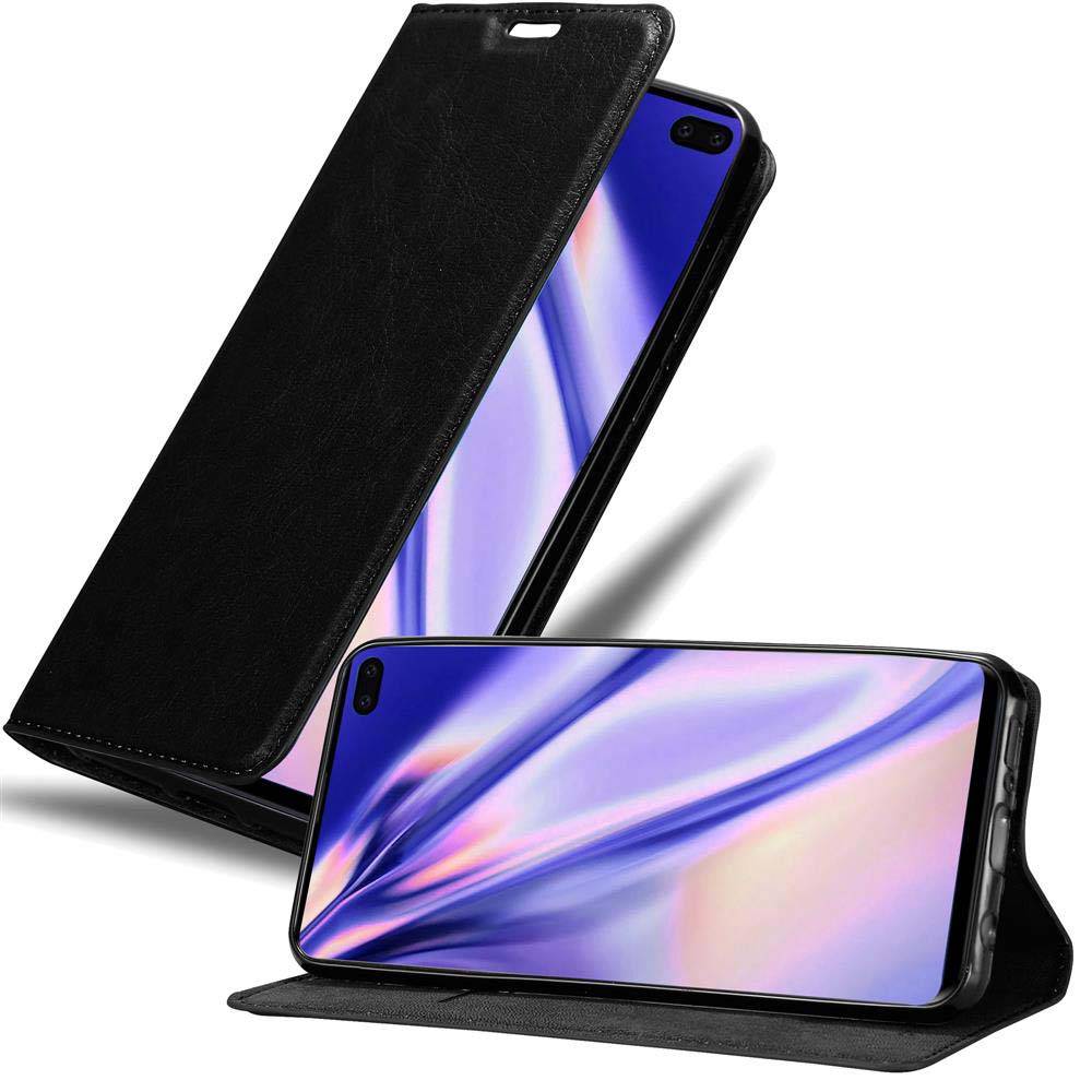 Cadorabo Hülle für Samsung Galaxy S10 PLUS Schutz Hülle in Schwarz Handyhülle Etui Case Cover Magnetverschluss