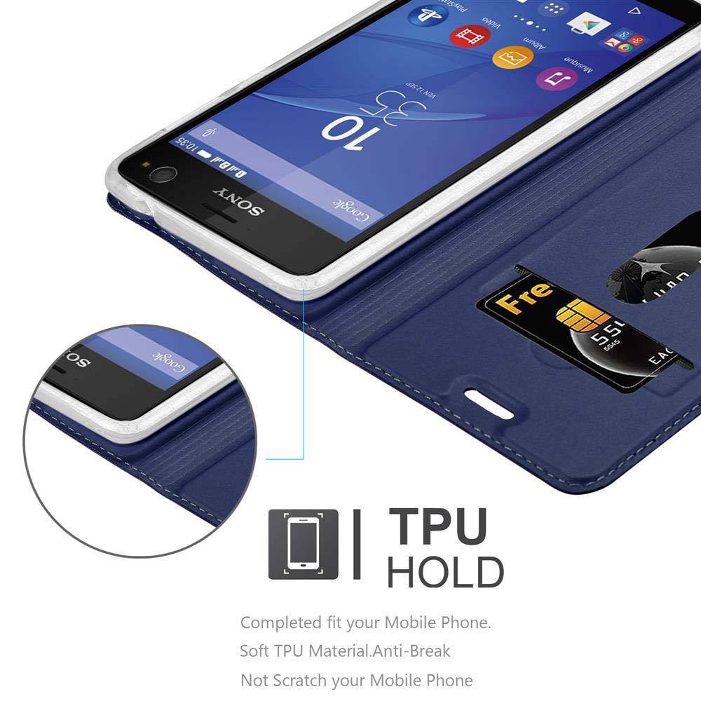 Cadorabo Handyhülle für Sony Xperia C4 Schutz Hülle in Blau Cover Etui Book Case Booklet