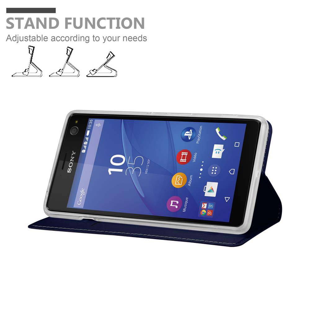 Cadorabo Handyhülle für Sony Xperia C4 Schutz Hülle in Blau Cover Etui Book Case Booklet